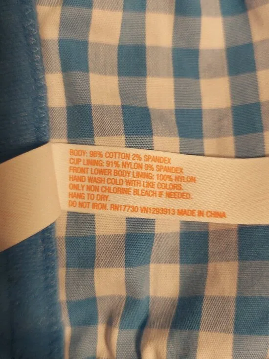 NWT Colsie Blue Gingham Bustier Crop Top Size M - Picture 6 of 6